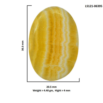Yellow Aragonite 20.5x30.3x4 mm Oval Shape Polished Gemstone LS121-06395