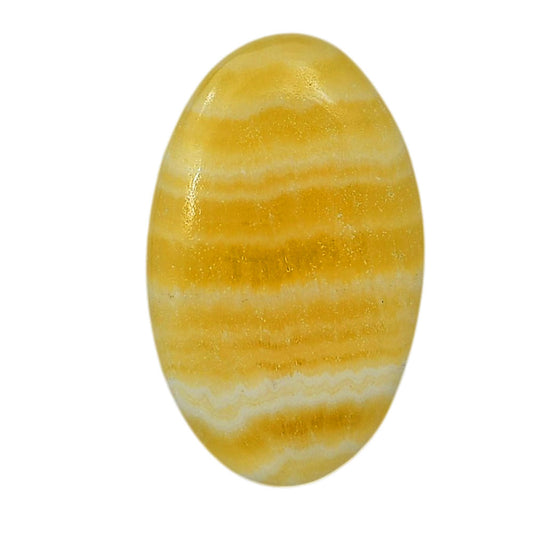 Yellow Aragonite 20x32.9x4.8 mm Oval Shape Polished Gemstone LS121-06396