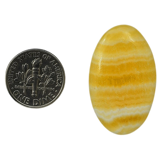 Yellow Aragonite 20x32.9x4.8 mm Oval Shape Polished Gemstone LS121-06396