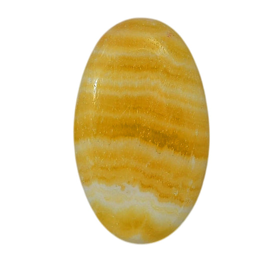 Yellow Aragonite 19.8x32x5.3 mm Oval Shape Polished Gemstone LS121-06397