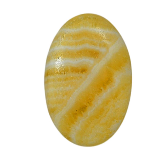 Yellow Aragonite 19.4x29.4x5.4 mm Oval Shape Polished Gemstone LS121-06398