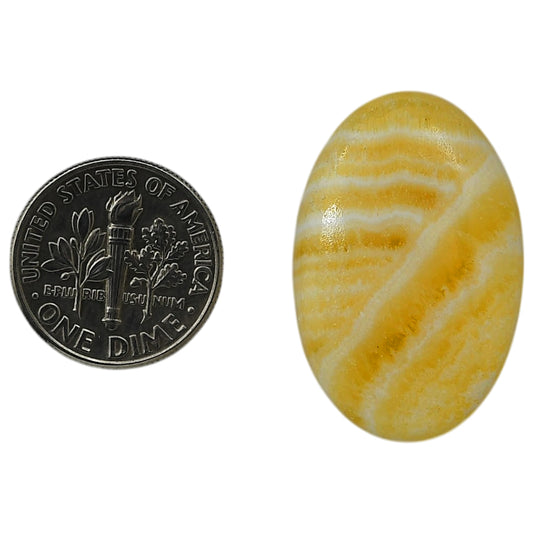Yellow Aragonite 19.4x29.4x5.4 mm Oval Shape Polished Gemstone LS121-06398