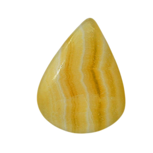 Yellow Aragonite 21.55x28x4 mm Pear Shape Polished Gemstone LS121-06400