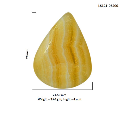 Yellow Aragonite 21.55x28x4 mm Pear Shape Polished Gemstone LS121-06400