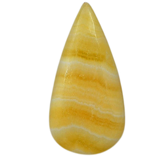 Yellow Aragonite 16.5x32.65x5 mm Pear Shape Polished Gemstone LS121-06401