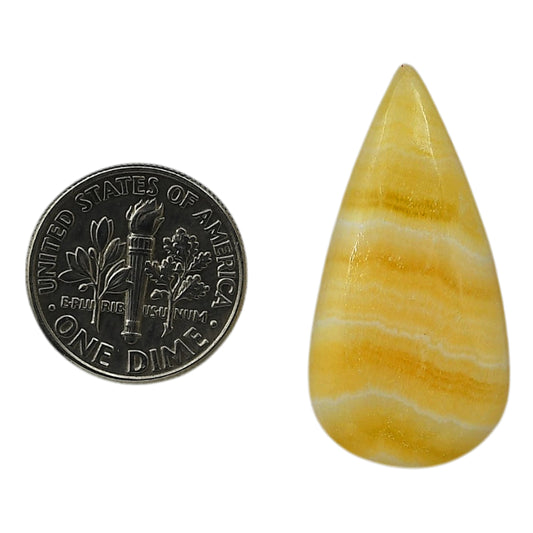 Yellow Aragonite 16.5x32.65x5 mm Pear Shape Polished Gemstone LS121-06401