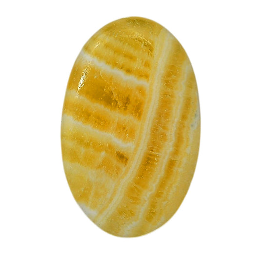 Yellow Aragonite 21.3x33.6x5 mm Oval Shape Polished Gemstone LS121-06402