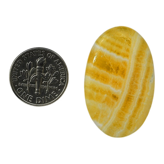 Yellow Aragonite 21.3x33.6x5 mm Oval Shape Polished Gemstone LS121-06402