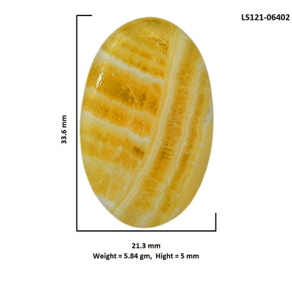 Yellow Aragonite 21.3x33.6x5 mm Oval Shape Polished Gemstone LS121-06402