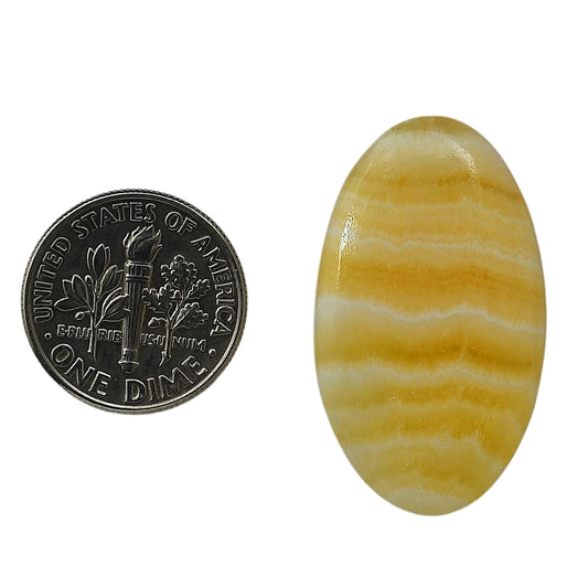 Yellow Aragonite 18.5x31.8x4 mm Oval Shape Polished Gemstone LS121-06403