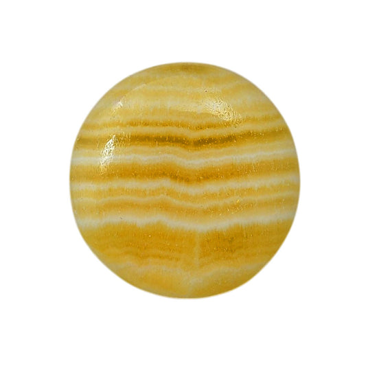 Yellow Aragonite 24.7x24.7x5 mm Round Shape Polished Gemstone LS121-06406