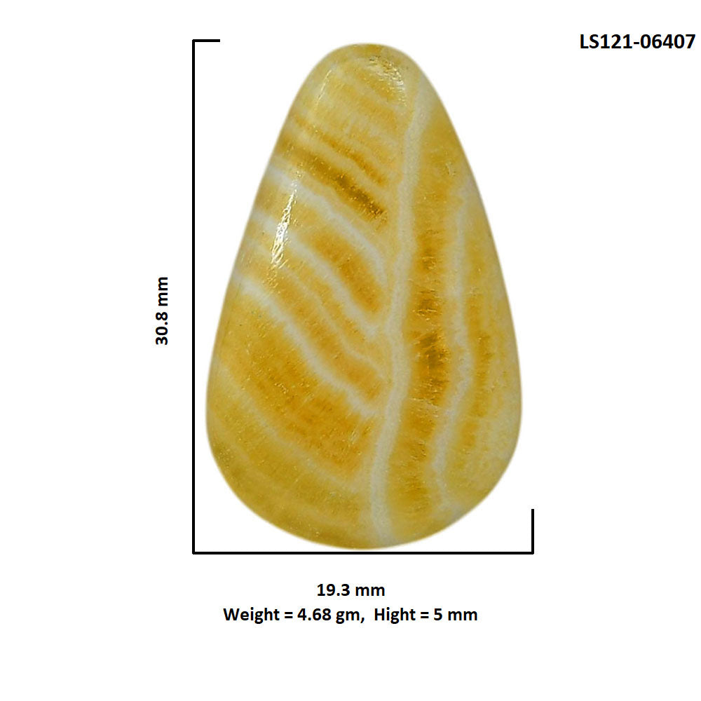 Yellow Aragonite 19.3x30.8x5 mm Fancy Shape Polished Gemstone LS121-06407