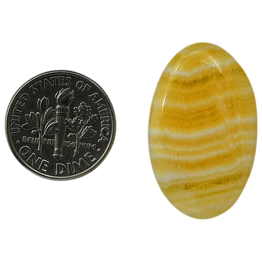Yellow Aragonite 17.6x28.5x4 mm Oval Shape Polished Gemstone LS121-06408