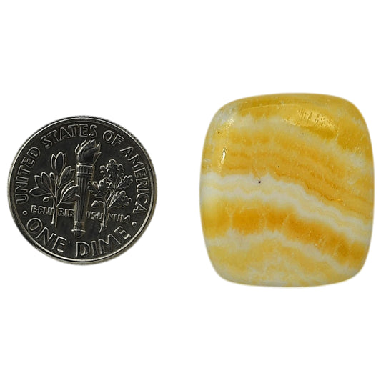 Yellow Aragonite 21x23.3x5 mm Cushion Shape Polished Gemstone LS121-06409