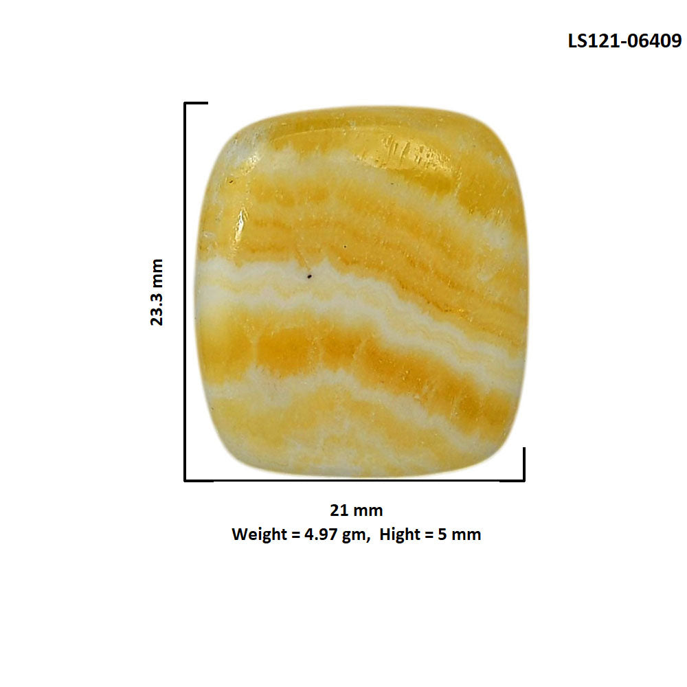 Yellow Aragonite 21x23.3x5 mm Cushion Shape Polished Gemstone LS121-06409
