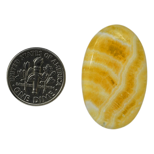 Yellow Aragonite 20x31.85x5 mm Oval Shape Polished Gemstone LS121-06410