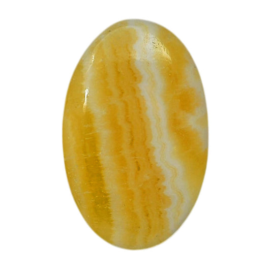 Yellow Aragonite 19.5x30.5x5 mm Oval Shape Polished Gemstone LS121-06412