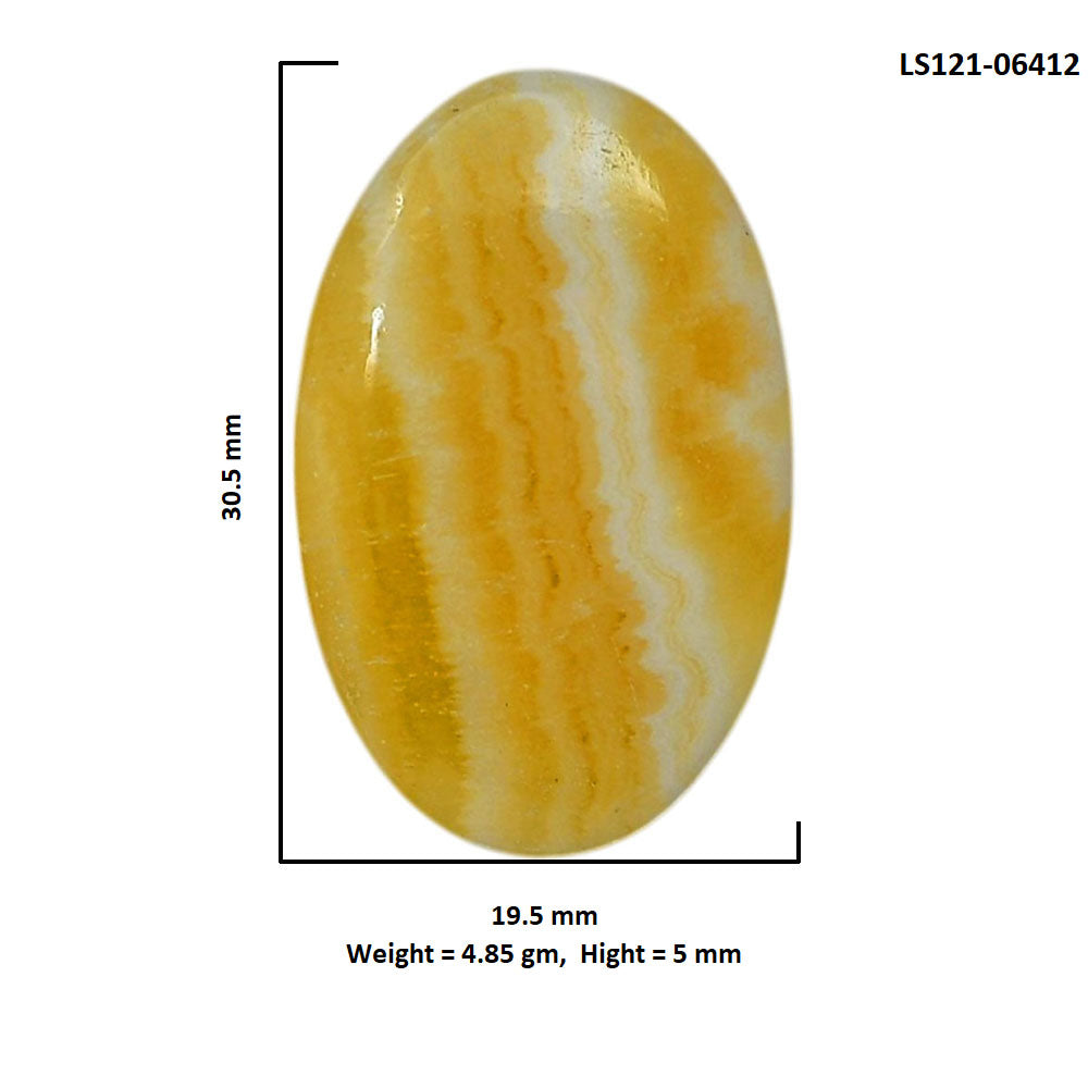 Yellow Aragonite 19.5x30.5x5 mm Oval Shape Polished Gemstone LS121-06412