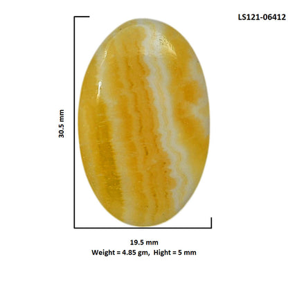 Yellow Aragonite 19.5x30.5x5 mm Oval Shape Polished Gemstone LS121-06412