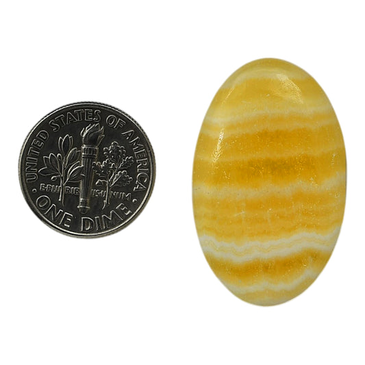 Yellow Aragonite 20x32.3x5 mm Oval Shape Polished Gemstone LS121-06414