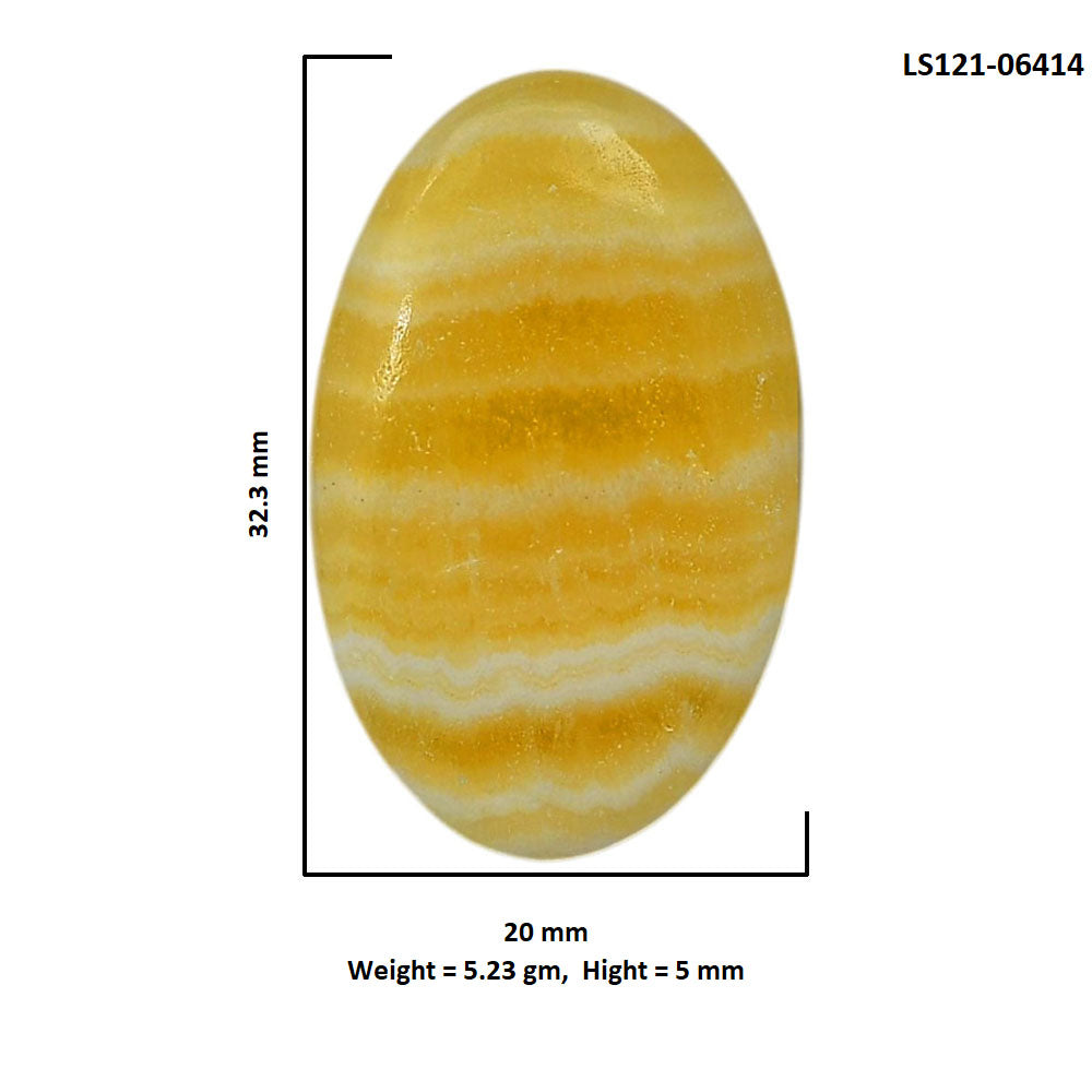 Yellow Aragonite 20x32.3x5 mm Oval Shape Polished Gemstone LS121-06414