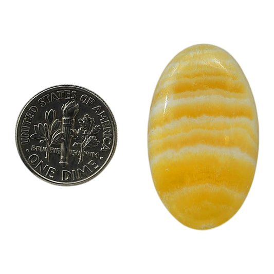 Yellow Aragonite 19.6x32.7x5 mm Oval Shape Polished Gemstone LS121-06415