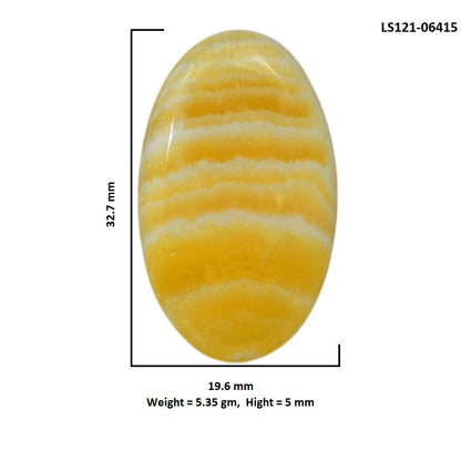 Yellow Aragonite 19.6x32.7x5 mm Oval Shape Polished Gemstone LS121-06415