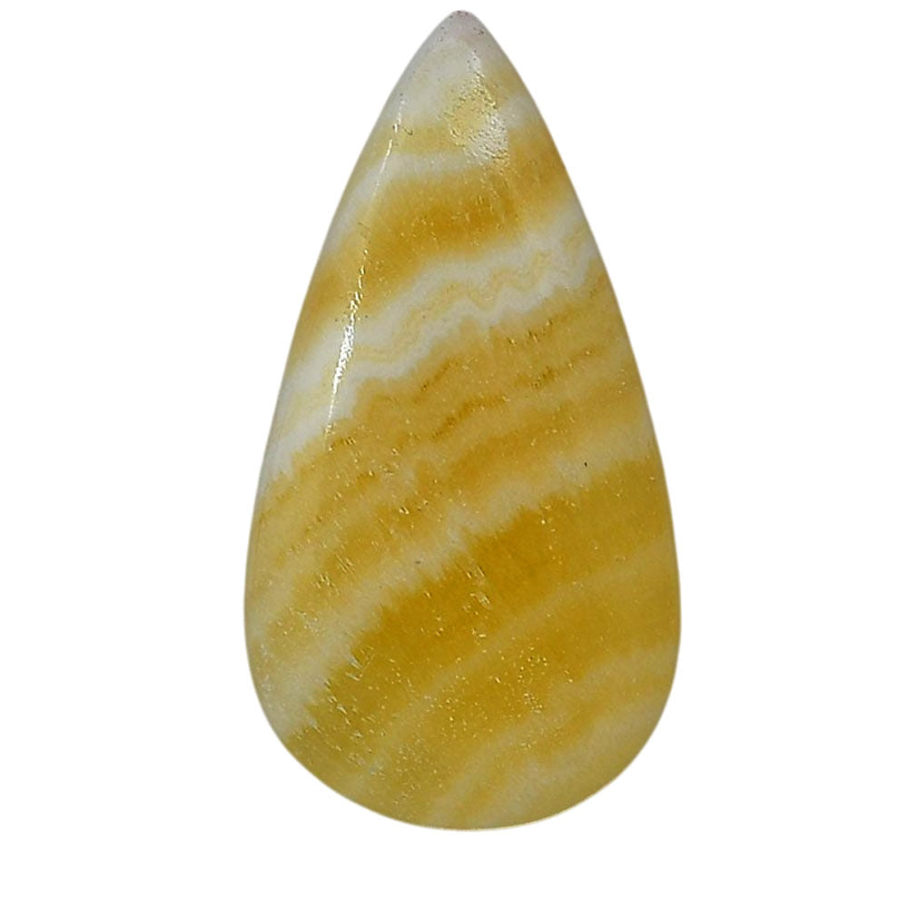 Yellow Aragonite 16.6x31.2x5 mm Pear Shape Polished Gemstone LS121-06416
