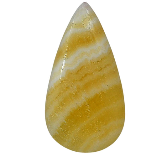 Yellow Aragonite 16.6x31.2x5 mm Pear Shape Polished Gemstone LS121-06416