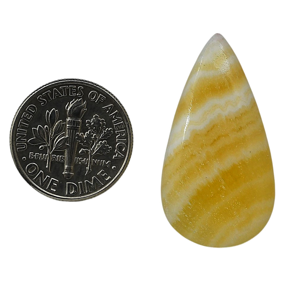 Yellow Aragonite 16.6x31.2x5 mm Pear Shape Polished Gemstone LS121-06416