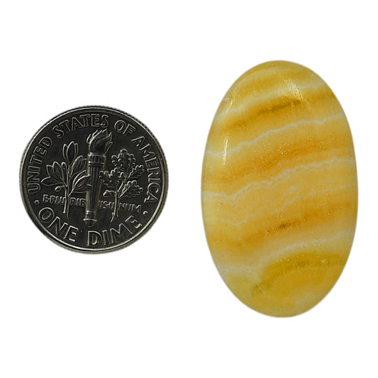 Yellow Aragonite 19x30.9x5 mm Oval Shape Polished Gemstone LS121-06417