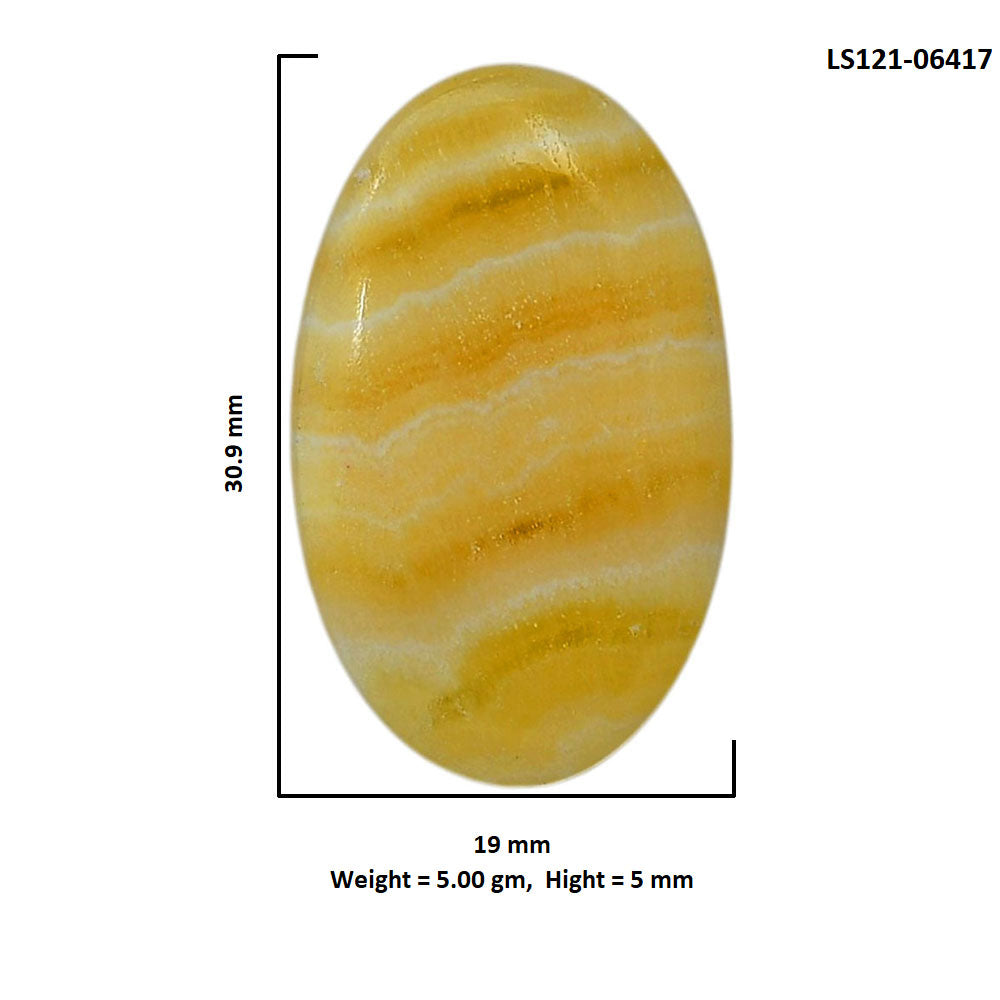 Yellow Aragonite 19x30.9x5 mm Oval Shape Polished Gemstone LS121-06417