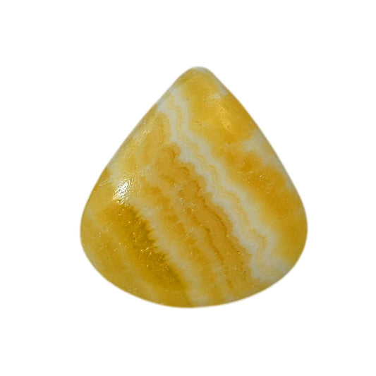 Yellow Aragonite 23.3x24.7x5.5 mm Heart Shape Polished Gemstone LS121-06418