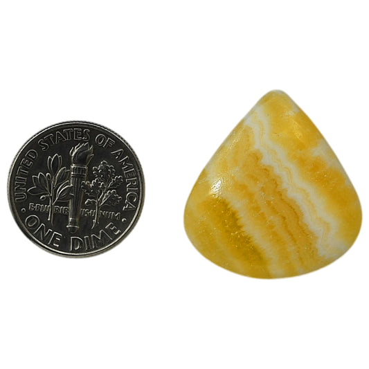 Yellow Aragonite 23.3x24.7x5.5 mm Heart Shape Polished Gemstone LS121-06418