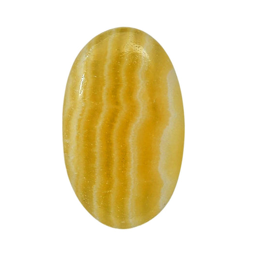Yellow Aragonite 19x31.2x4.7 mm Oval Shape Polished Gemstone LS121-06419