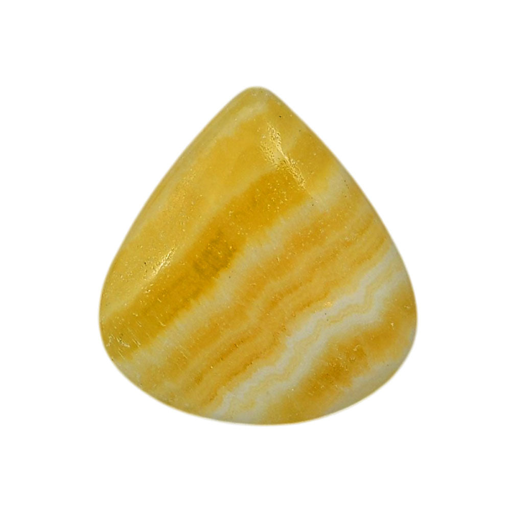 Yellow Aragonite 24x25.4x5 mm Heart Shape Polished Gemstone LS121-06420