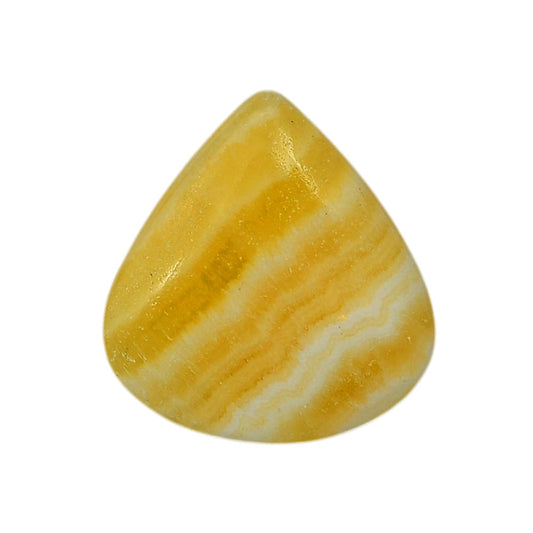 Yellow Aragonite 24x25.4x5 mm Heart Shape Polished Gemstone LS121-06420