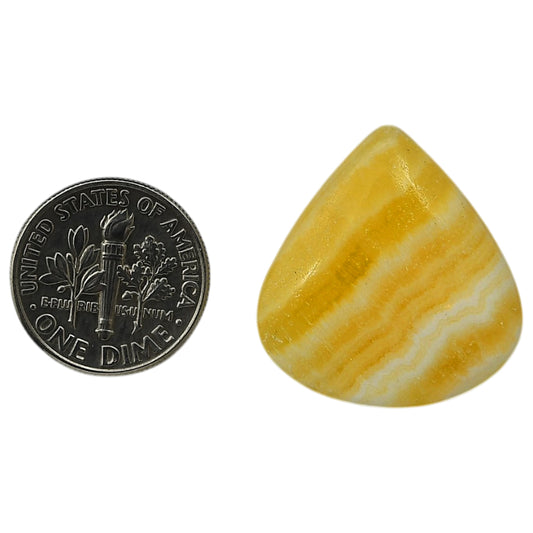 Yellow Aragonite 24x25.4x5 mm Heart Shape Polished Gemstone LS121-06420