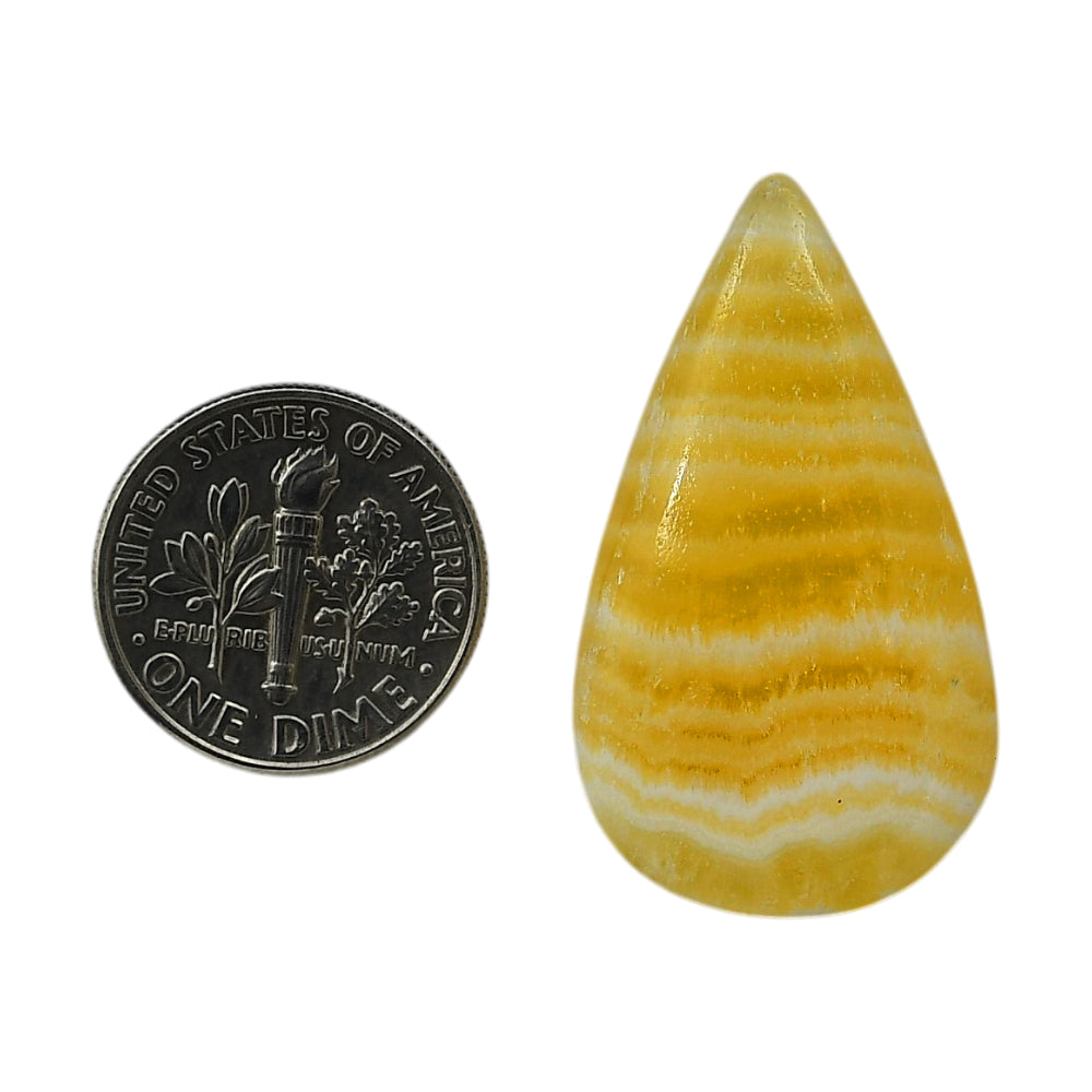 Yellow Aragonite 19.2x33.7x5.4 mm Pear Shape Polished Gemstone LS121-06421