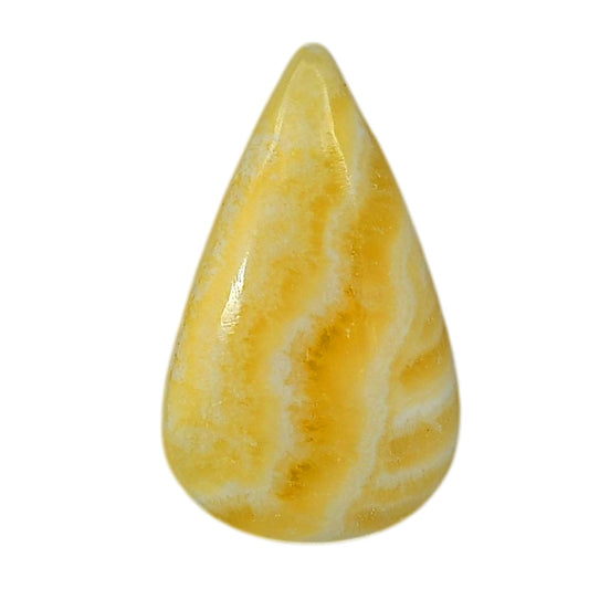 Yellow Aragonite 16.8x27.9x5.5 mm Pear Shape Polished Gemstone LS121-06422