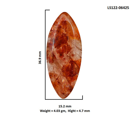 Red Fire Quartz 15.2x36.9x4.7 mm Marquise Shape Polished Gemstone LS122-06425