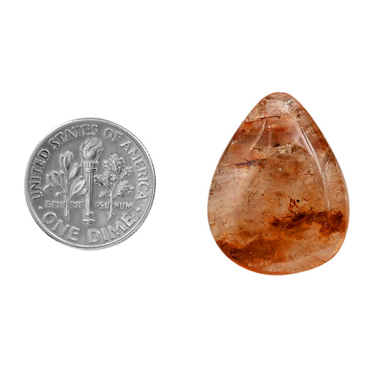Red Fire Quartz 18.6x24x6.5 mm Pear Shape Polished Gemstone LS122-06426