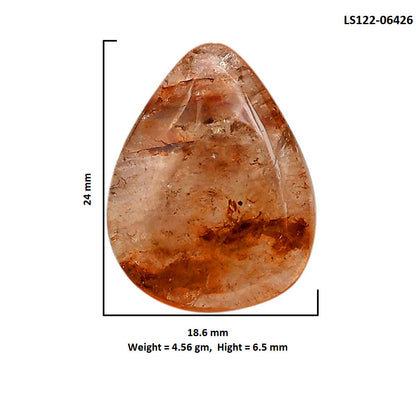 Red Fire Quartz 18.6x24x6.5 mm Pear Shape Polished Gemstone LS122-06426