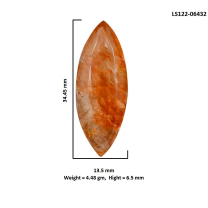 Red Fire Quartz 13.5x34.45x6.5 mm Marquise Shape Polished Gemstone LS122-06432