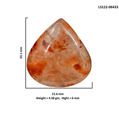 Red Fire Quartz 21.6x23.1x6 mm Heart Shape Polished Gemstone LS122-06433