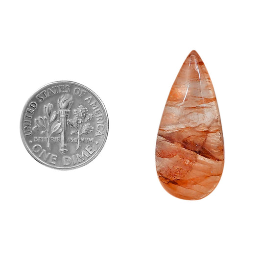 Red Fire Quartz 13.5x29.8x6 mm Pear Shape Polished Gemstone LS122-06434