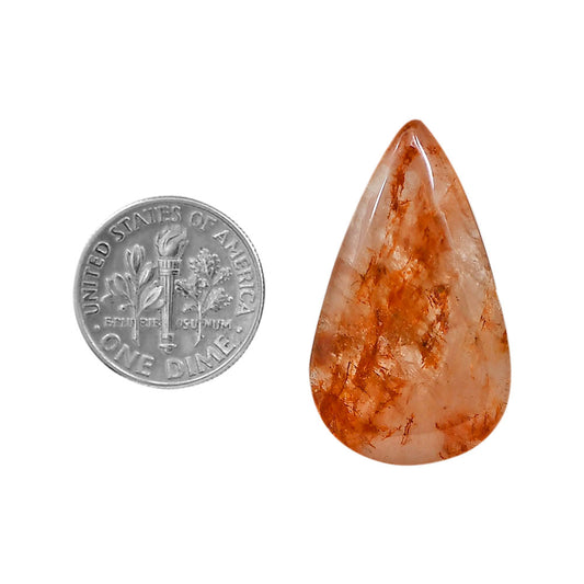 Red Fire Quartz 18.5x31.5x5.6 mm Pear Shape Polished Gemstone LS122-06437