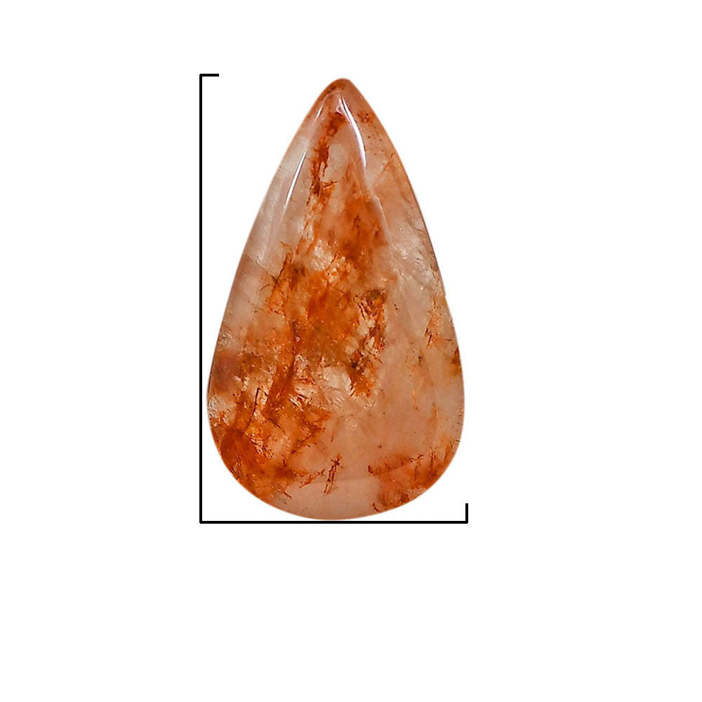 Red Fire Quartz 18.5x31.5x5.6 mm Pear Shape Polished Gemstone LS122-06437