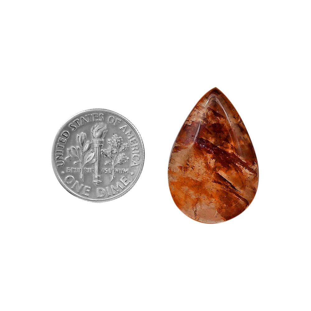 Red Fire Quartz 17.7x26x6 mm Pear Shape Polished Gemstone LS122-06441