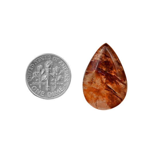 Red Fire Quartz 17.7x26x6 mm Pear Shape Polished Gemstone LS122-06441